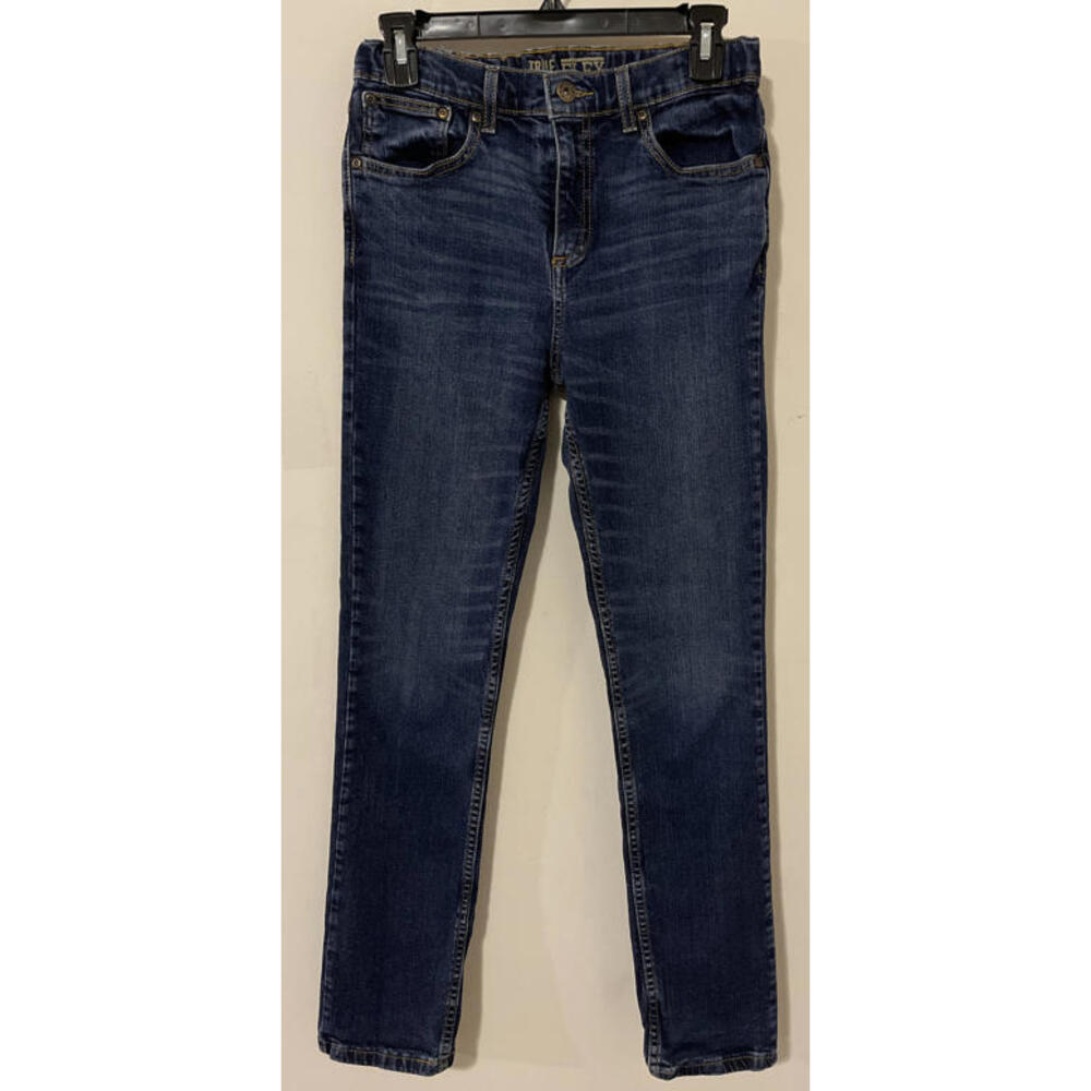 True Craft Flex Boys Size 16 Blue Skinny Slim Tapered Adjustable Jeans! A3200